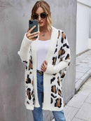 Leopard Pattern Fuzzy Cardigan - SELFTRITSS