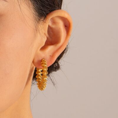 18K Gold-Plated Stainless Steel C-Hoop Earrings - SELFTRITSS