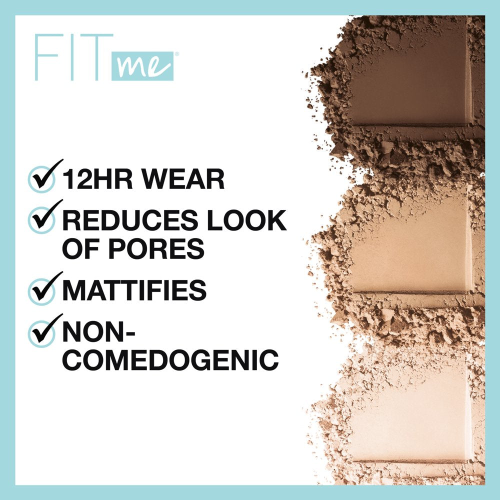 Fit Me Matte Poreless Pressed Face Powder Makeup, Creamy Beige, 0.29 Oz