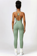 Open Back Spaghetti Strap Sports Jumpsuit - SELFTRITSS   