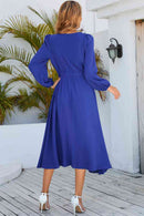 Twisted Long Sleeve Midi Dress - SELFTRITSS