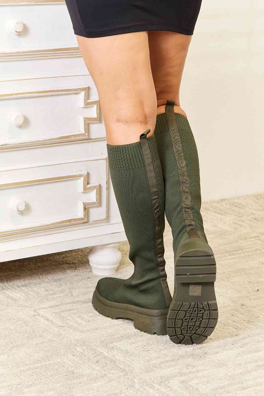 WILD DIVA Footwear Knee High Platform Sock Boots - SELFTRITSS