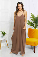 Zenana Full Size Beach Vibes Cami Maxi Dress in Mocha - SELFTRITSS