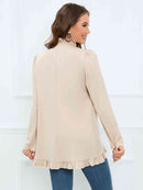 Ruffle Trim Long Sleeve Blazer - SELFTRITSS