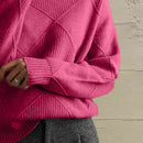 Geometric Turtleneck Long Sleeve Sweater - SELFTRITSS