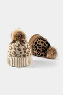 Leopard Pom-Pom Cuffed Beanie - SELFTRITSS   