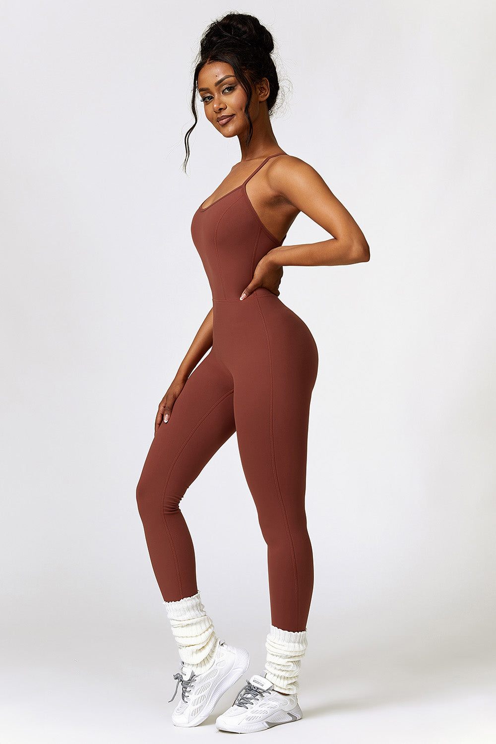 Open Back Spaghetti Strap Sports Jumpsuit - SELFTRITSS   