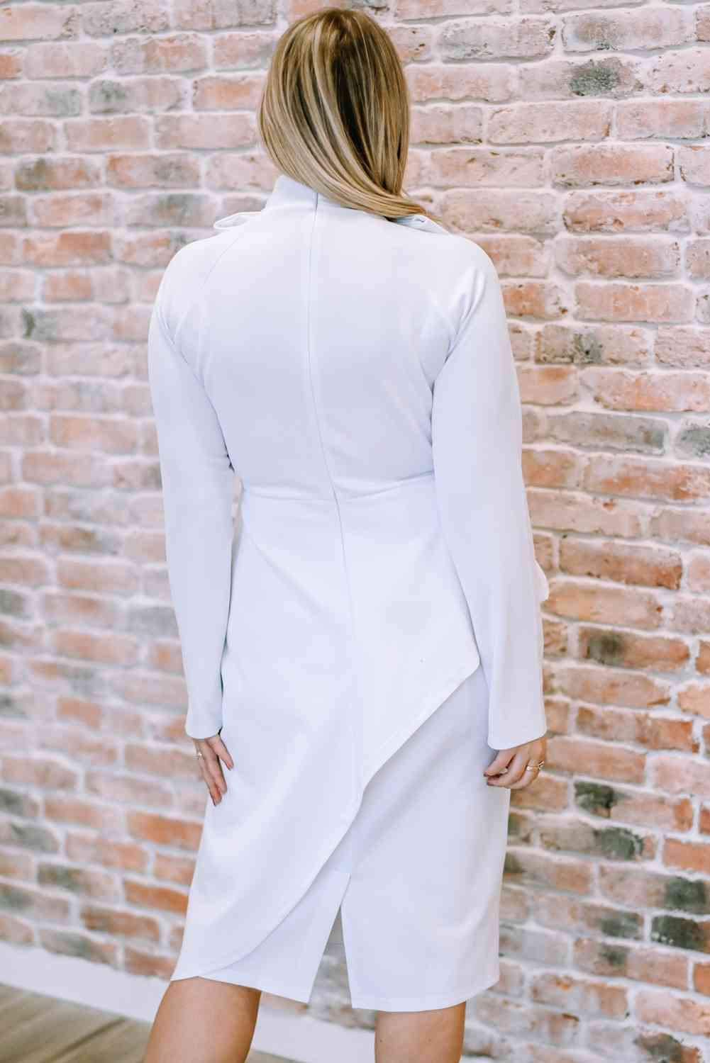 Bow Detail Long Sleeve Dress - SELFTRITSS