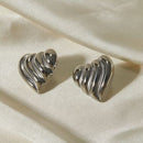 Stainless Steel Heart Shape Stud Earrings - SELFTRITSS