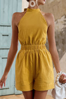 Halter Neck Tie Back Romper - SELFTRITSS   