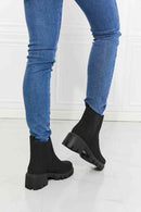 MMShoes Work For It Matte Lug Sole Chelsea Boots in Black - SELFTRITSS