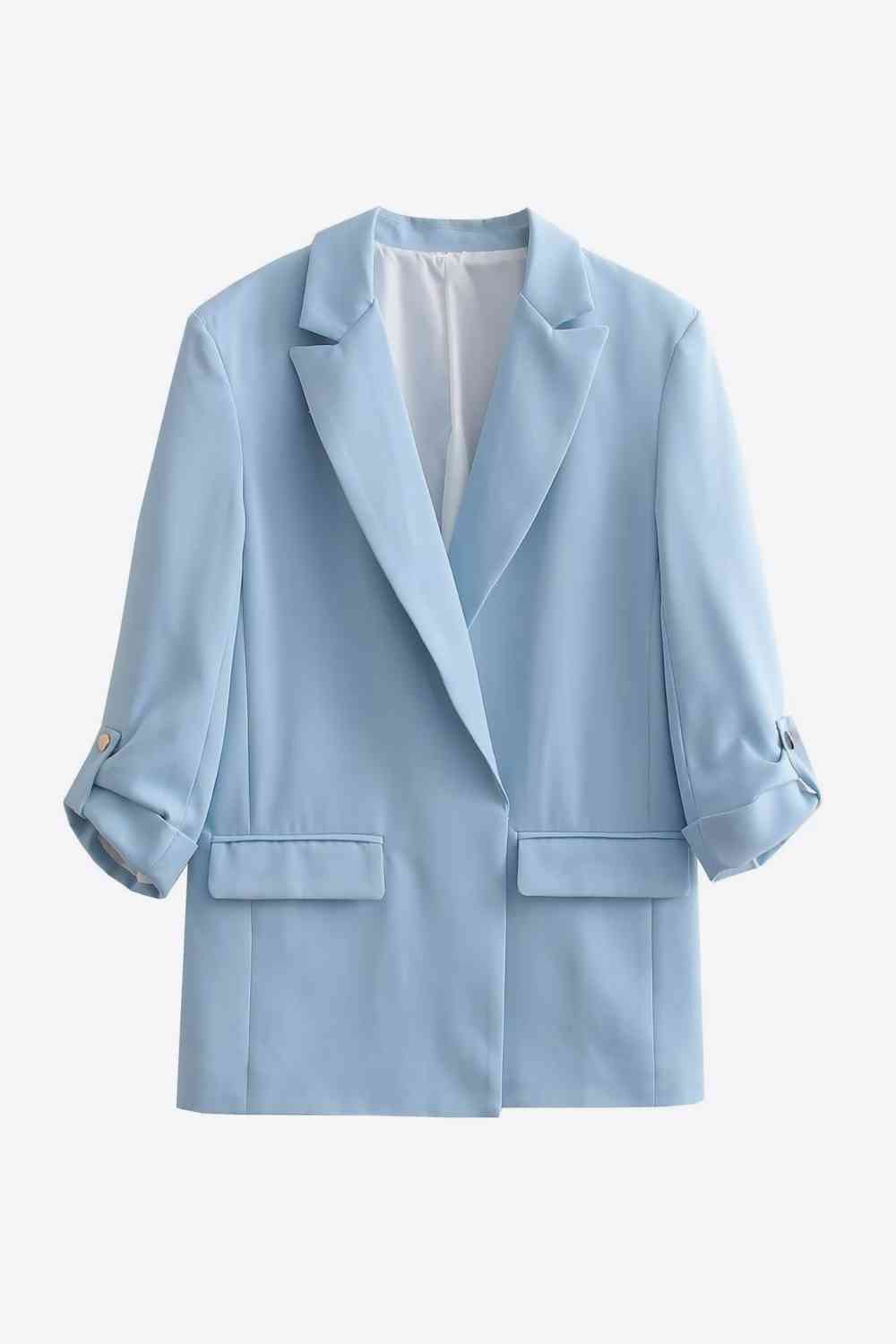 Lapel Collar Longline Blazer - SELFTRITSS