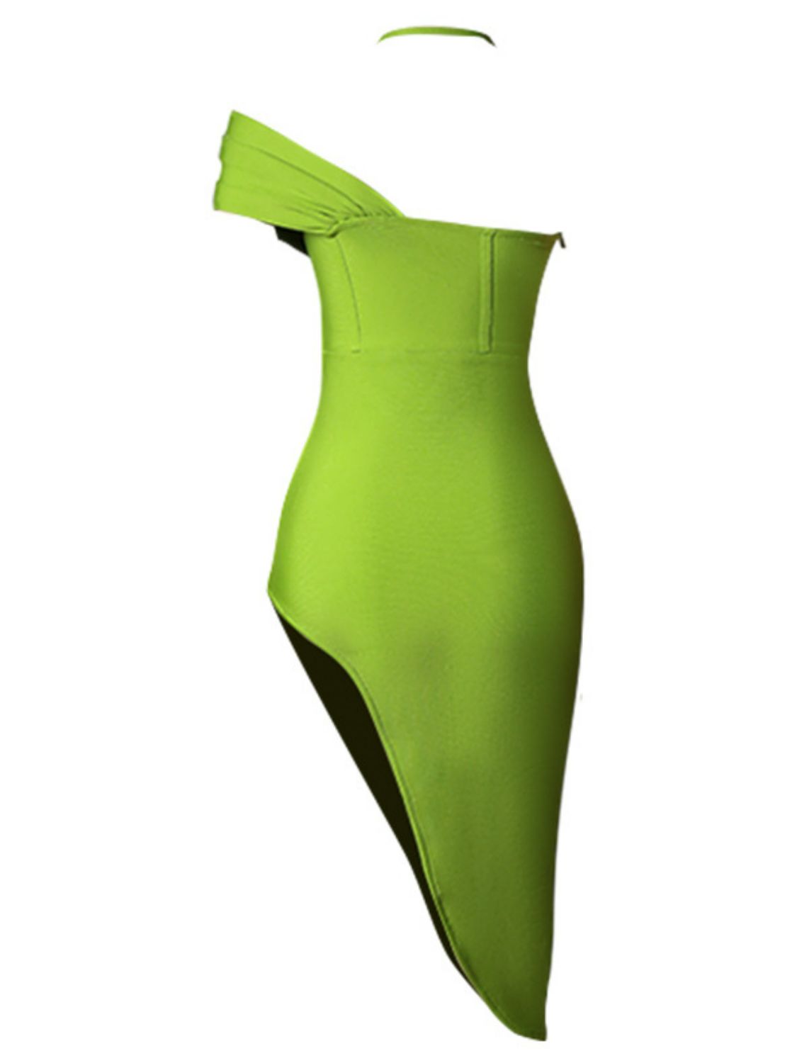 Halter Neck Seam Detail Split Dress - SELFTRITSS