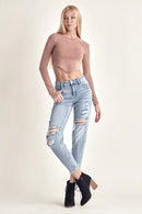 RISEN Distressed Slim Cropped Jeans - SELFTRITSS