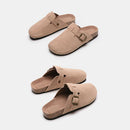 Suede Closed Toe Buckle Mule Slide - SELFTRITSS