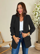 Open Front Pocketed Blazer - SELFTRITSS