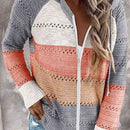 Color Block  Drawstring Hooded Sweater - SELFTRITSS   