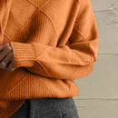 Geometric Turtleneck Long Sleeve Sweater - SELFTRITSS