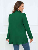 Ruffle Trim Long Sleeve Blazer - SELFTRITSS