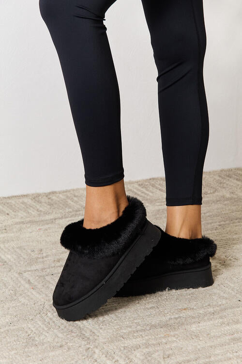 Legend Footwear Furry Chunky Platform Ankle Boots - SELFTRITSS