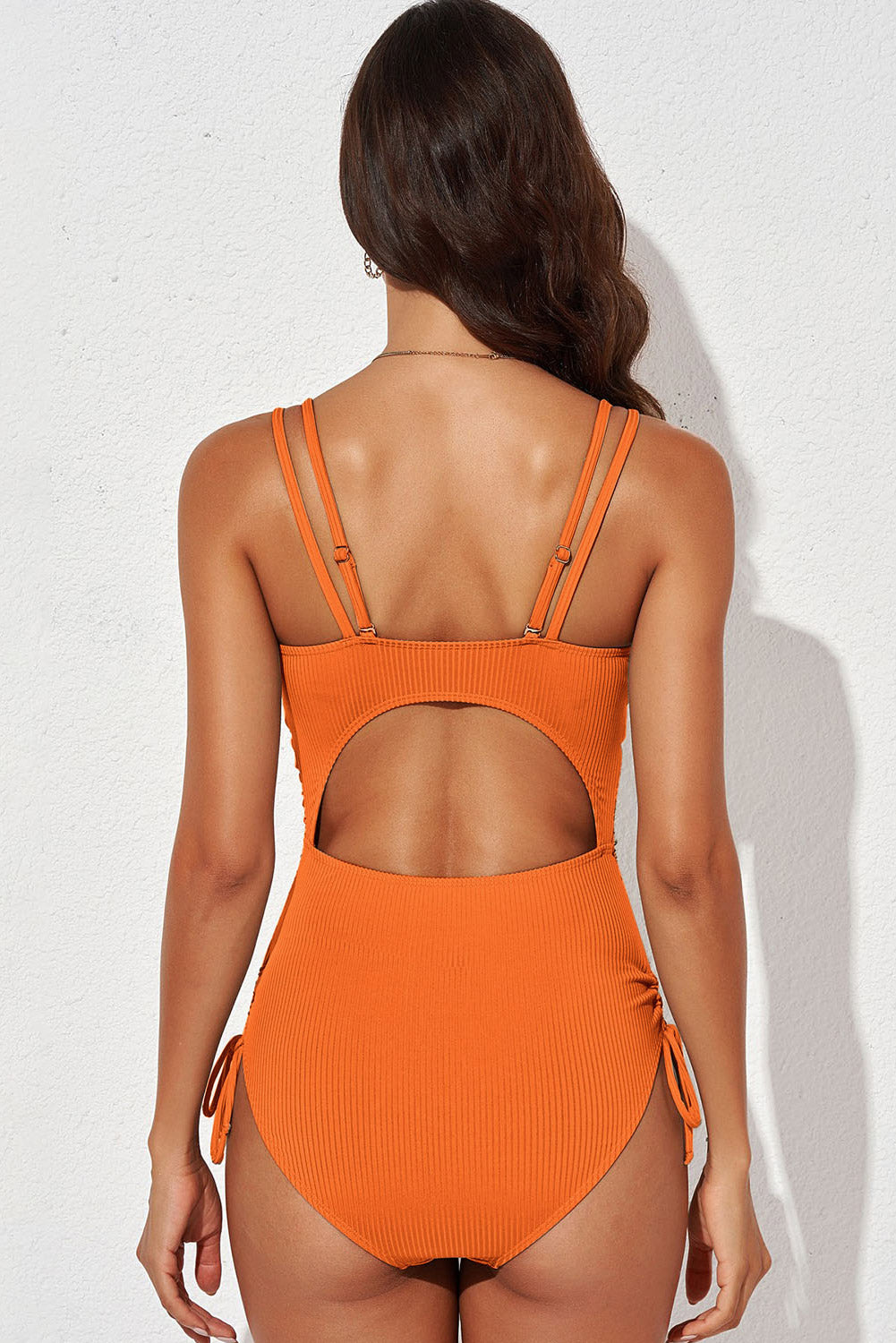 Tied Cutout Plunge One-Piece Swimsuit - SELFTRITSS