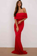 Off-Shoulder Floor Length Dress - SELFTRITSS