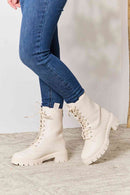 East Lion Corp Zip Back Lace-up Front Combat Boots - SELFTRITSS   