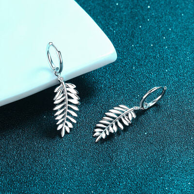 Moissanite Leaf 925 Sterling Silver Earrings - SELFTRITSS