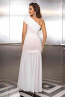 One-Shoulder Ruched Maxi Dress - SELFTRITSS