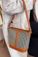 Houndstooth PU Leather Shoulder Bag - SELFTRITSS