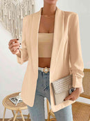 Shawl Collar Long Sleeve Blazer - SELFTRITSS