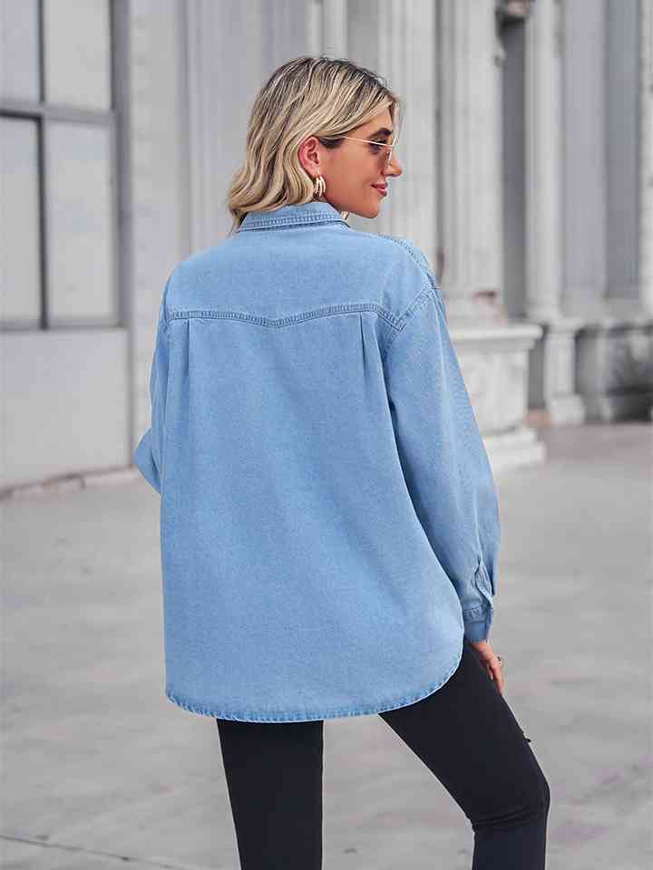 Long Sleeve Denim Shirt Jacket - SELFTRITSS   