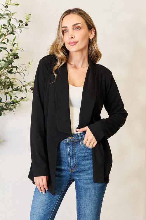 Heimish Full Size Open Front Long Sleeve Blazer - SELFTRITSS