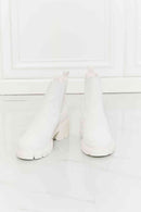 MMShoes Work For It Matte Lug Sole Chelsea Boots in White - SELFTRITSS