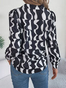 Printed Button Up Long Sleeve Shirt - SELFTRITSS