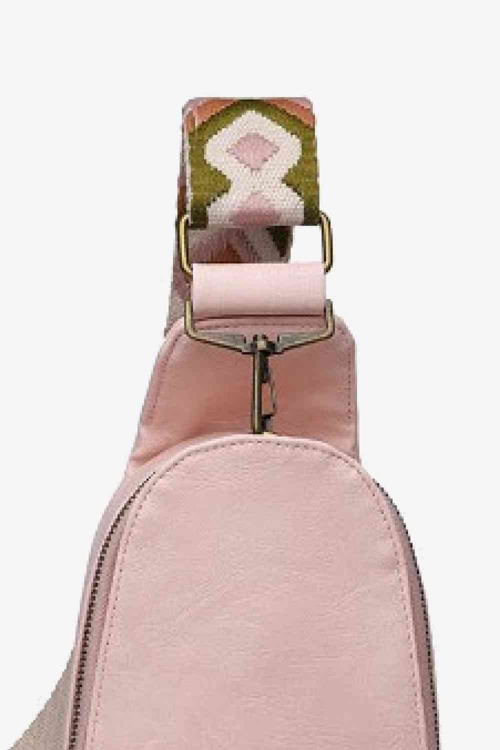 Random Pattern Adjustable Strap PU Leather Sling Bag - SELFTRITSS