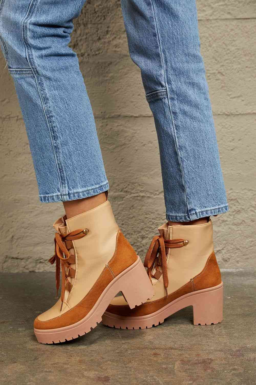 East Lion Corp Lace Up Lug Booties - SELFTRITSS