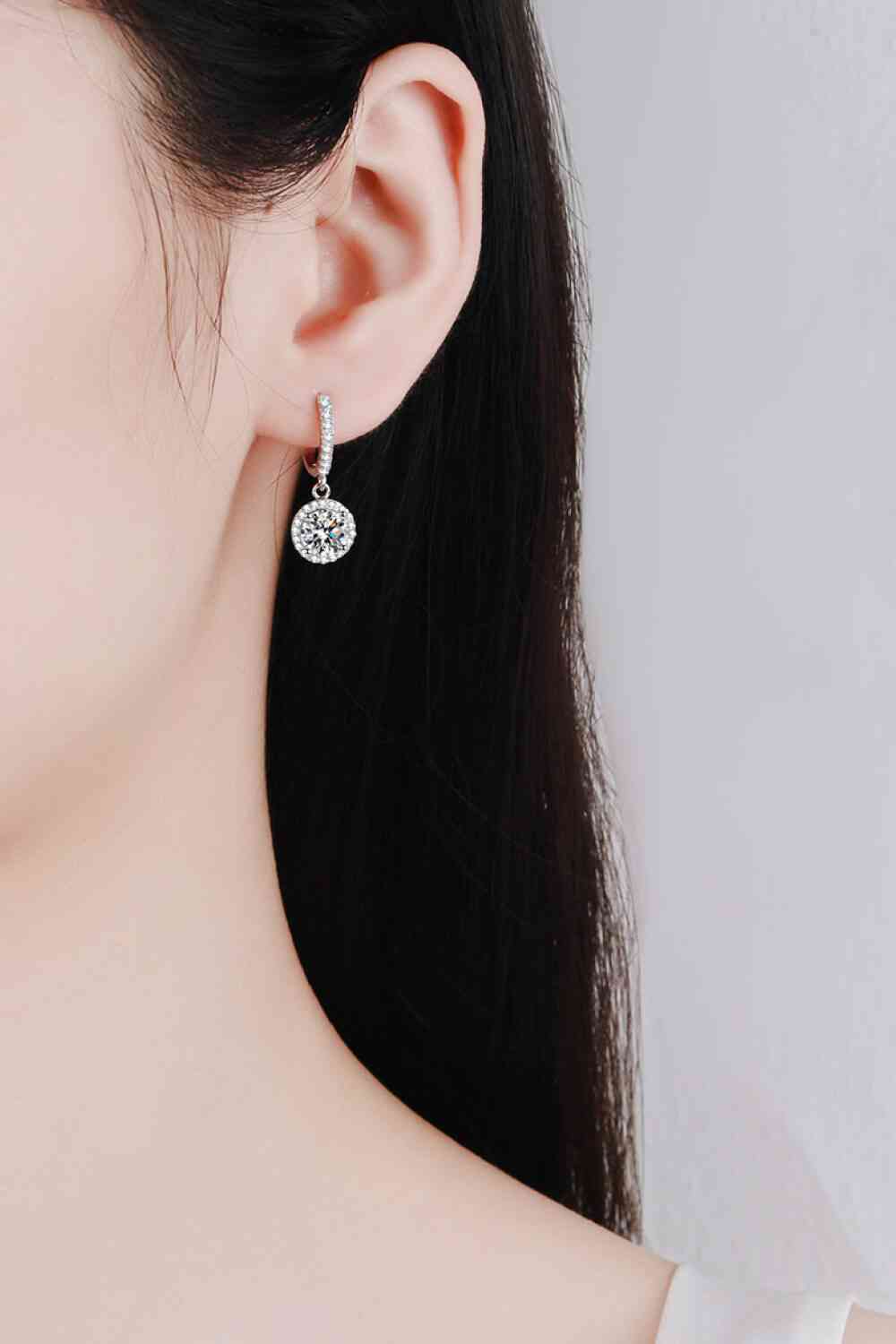 Moissanite Round-Shaped Drop Earrings - SELFTRITSS