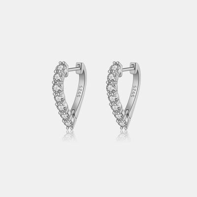 Inlaid Zircon 925 Sterling Silver Heart Earrings - SELFTRITSS