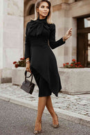 Bow Detail Long Sleeve Dress - SELFTRITSS