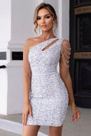 Contrast Sequin Sleeveless Mini Dress - SELFTRITSS