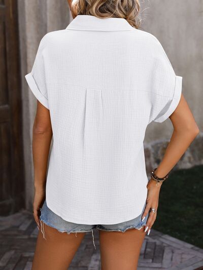 Textured Pocketed Button Up Shirt - SELFTRITSS