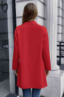 Lapel Collar Long Sleeve Blazer - SELFTRITSS