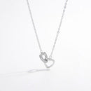 925 Sterling Silver Inlaid Zircon Heart Necklace - SELFTRITSS