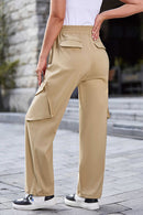 Drawstring High Waist Cargo Pants - SELFTRITSS