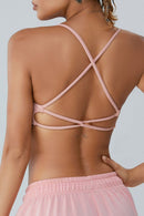 Crisscross Spaghetti Strap Active Bra - SELFTRITSS   