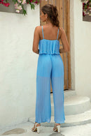 Spaghetti Strap Wide Leg Jumpsuit - SELFTRITSS