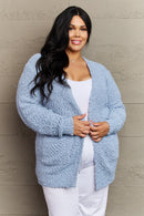 Zenana Falling For You Full Size Open Front Popcorn Cardigan - SELFTRITSS