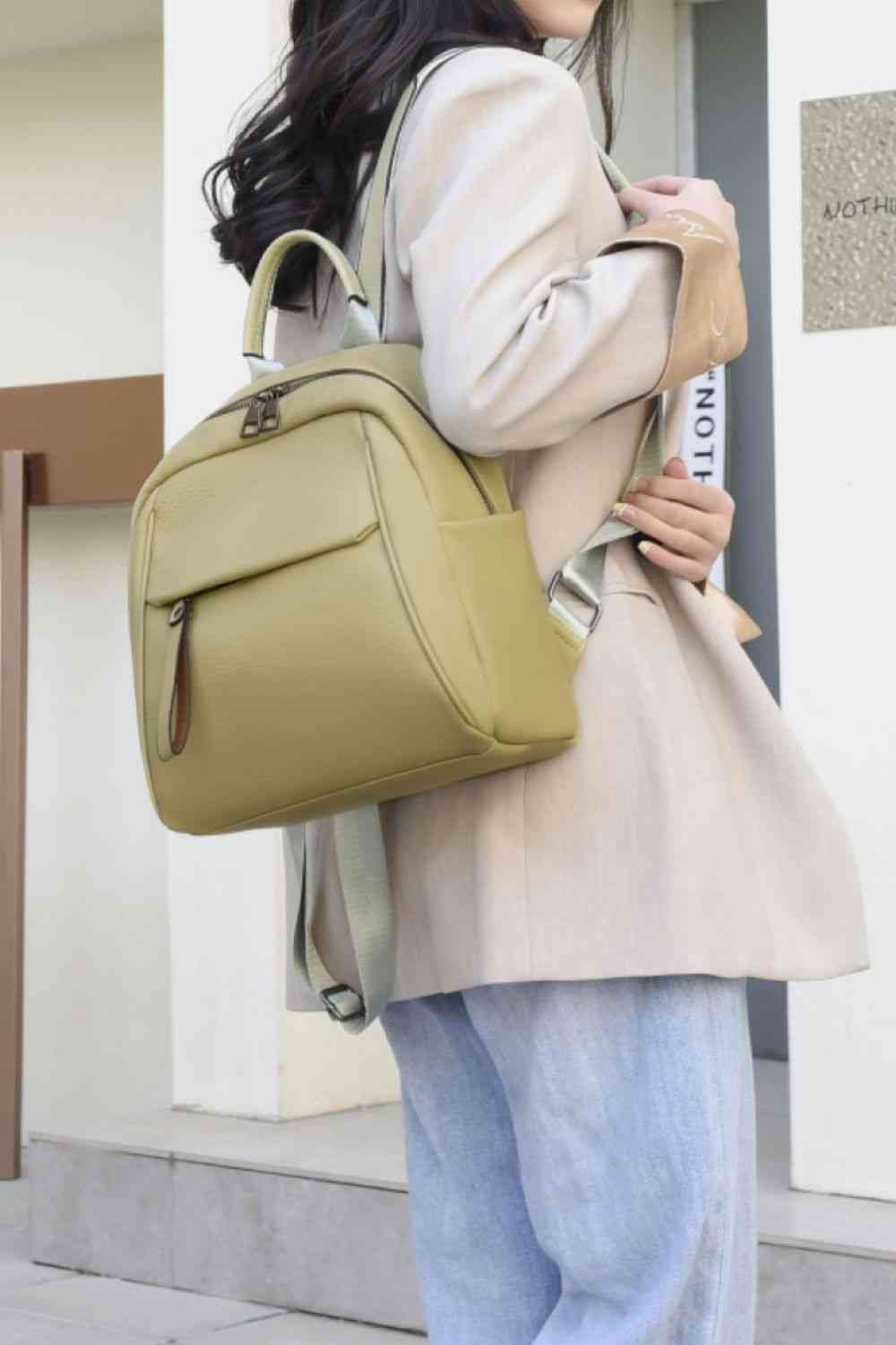 Medium PU Leather Backpack - SELFTRITSS