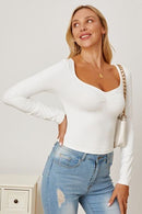 Ruched Long Sleeve T-Shirt - SELFTRITSS